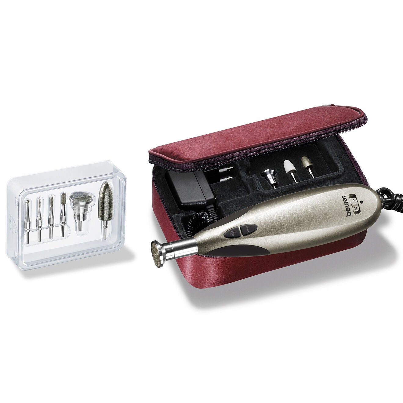 Beurer Set manucure & pédicure 9 embouts - gris