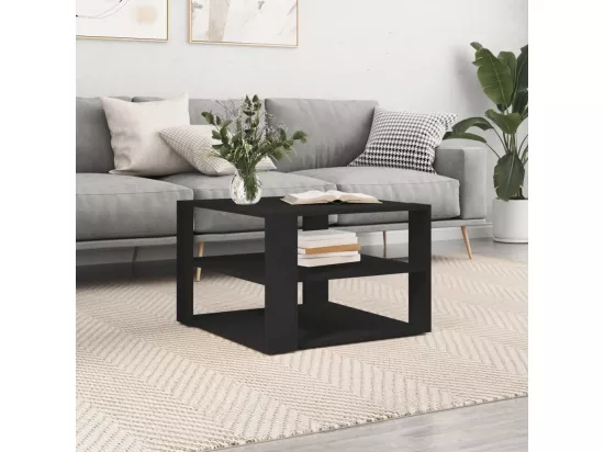 Table basse noir 59,5x59,5x40 cm bois d'ingénierie
