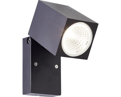 Draaibare LED-buitenwandlamp, 8W, 600 lm, 3000 K, zwart