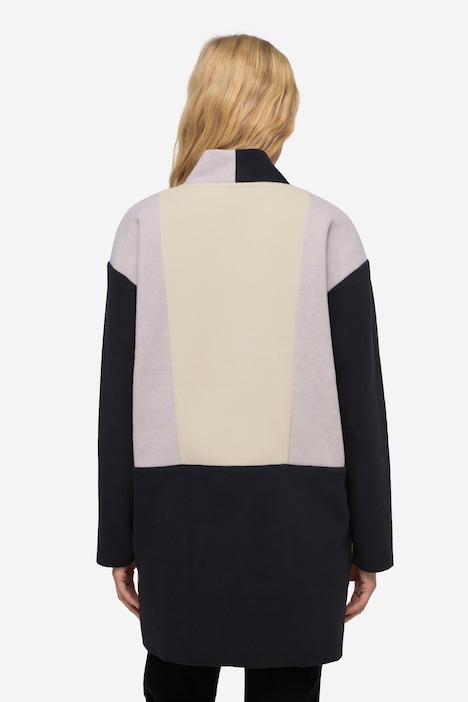 Jacke, Fleece, Colorblocking, Kelchkragen, Langarm, OEKO-TEX