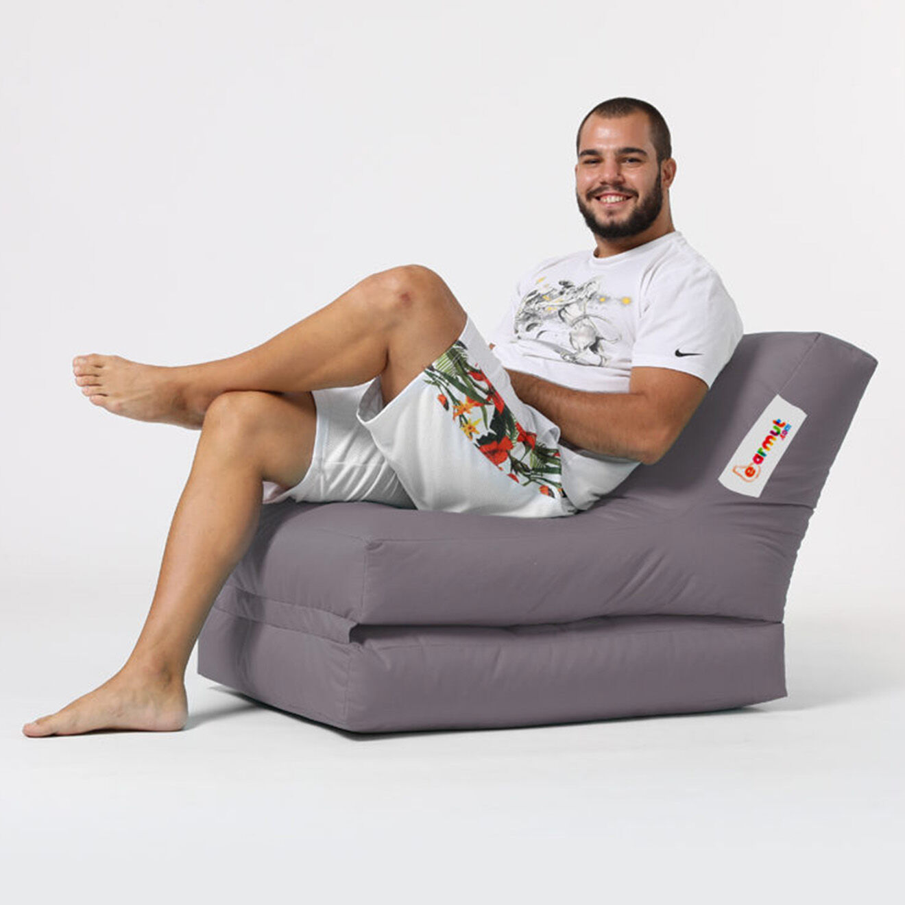 Homitis Pouf Siesta gris - 55x40x40 cm