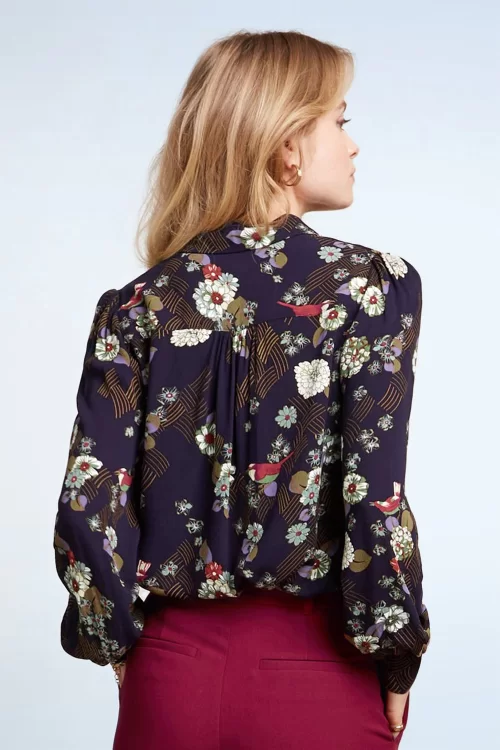 King Louie Maisie Rising blouse in avondblauw