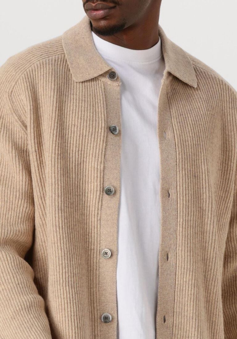 beige profuomo vest overshirt full button