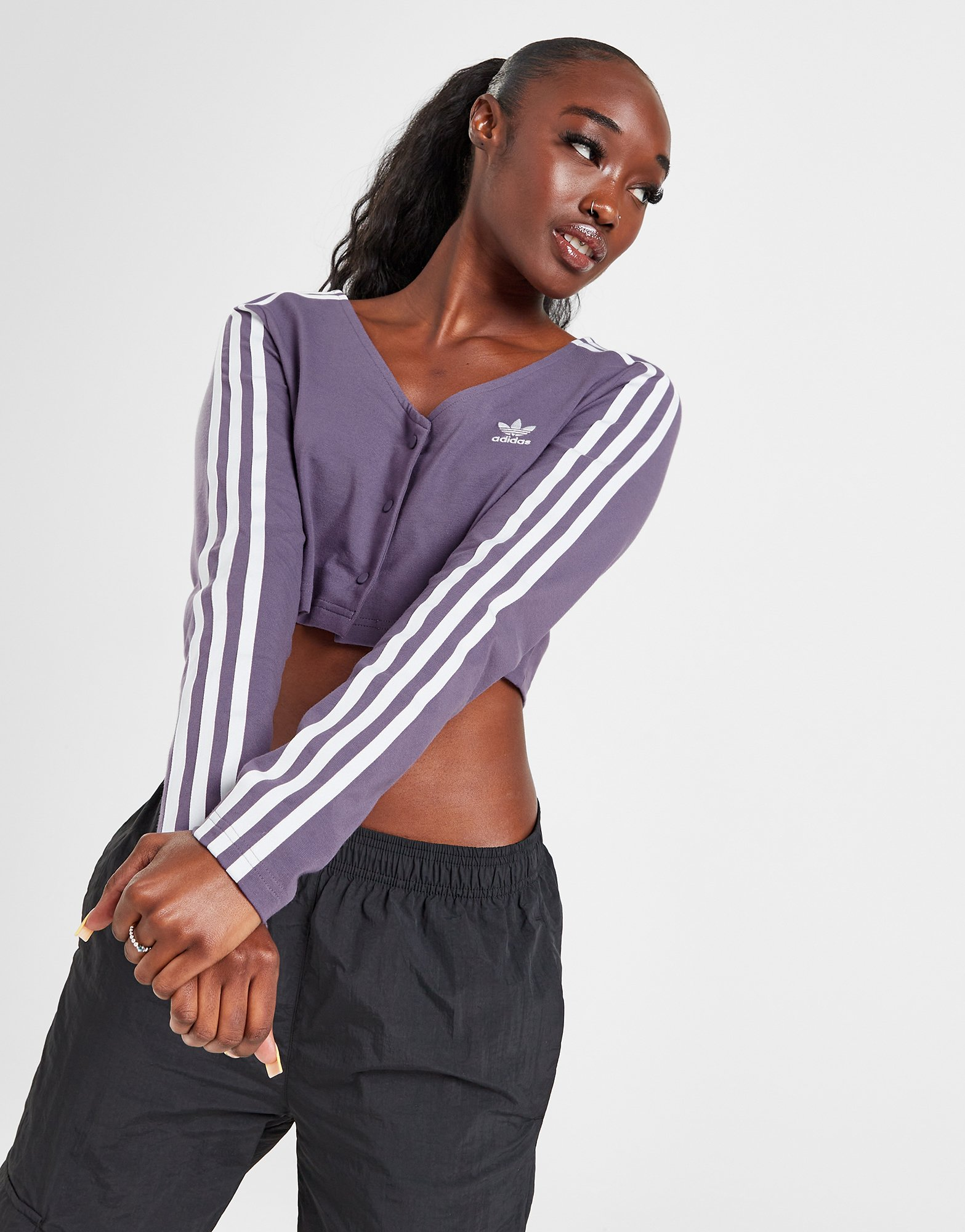adidas Originals T-shirt boutonné à manches longues Adicolor Classics 3-Stripes