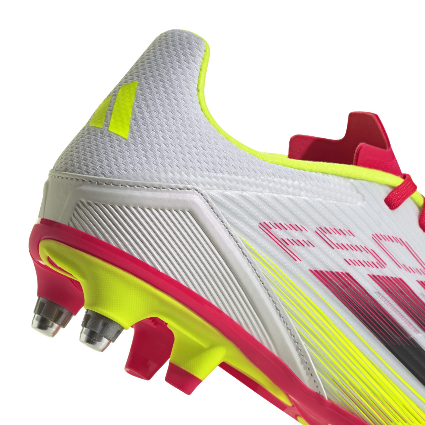 Adidas F50 League IJzeren-Nop Voetbalschoenen (SG) Wit Rood Zwart Geel