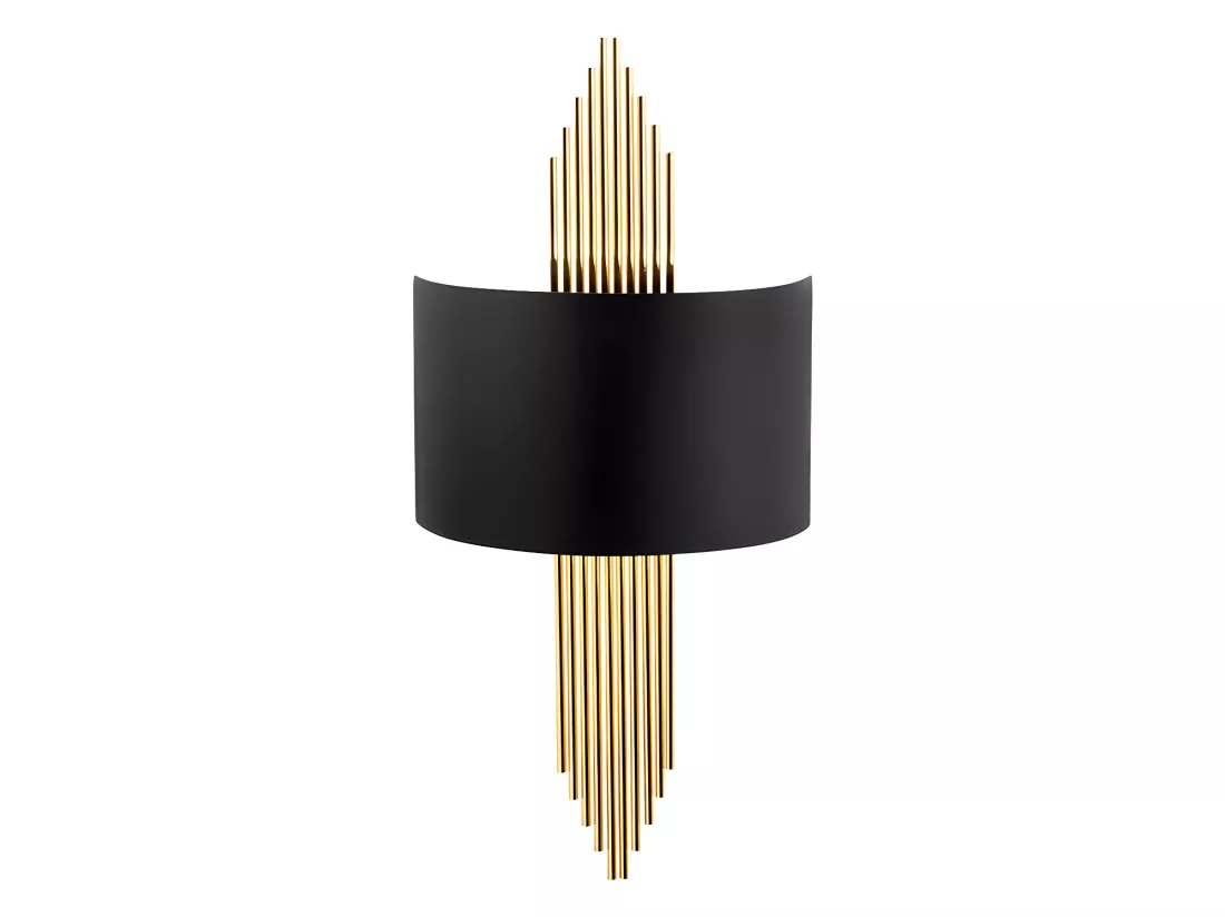 Applique art déco en métal noir et doré - L. 22 x H. 75 cm - SANGARIUS