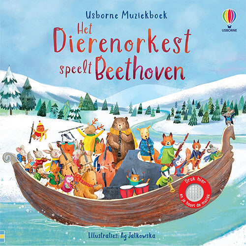 Uitgeverij usborne muziekboek het dierenorkest speelt beethoven