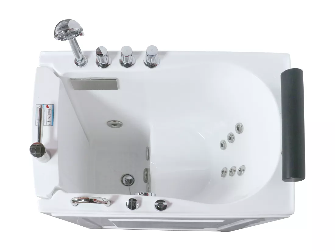 Baignoire balnéo avec porte - 1 place assise - 220L - 101,5 x 69 x 99 cm - BARUVA
