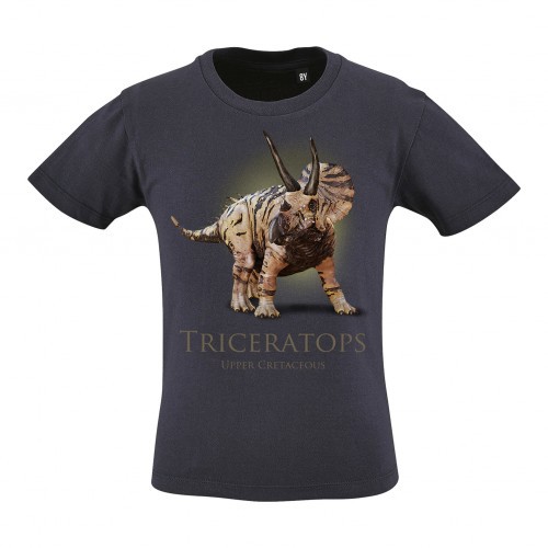 Camiseta Triceratops para meninos, azul