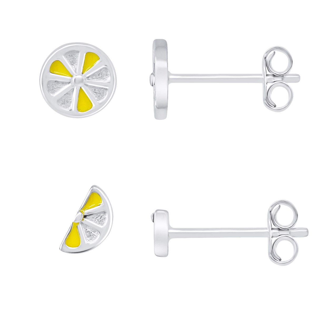 Boucles d'Oreilles asymétrique CITRON - Argent 925