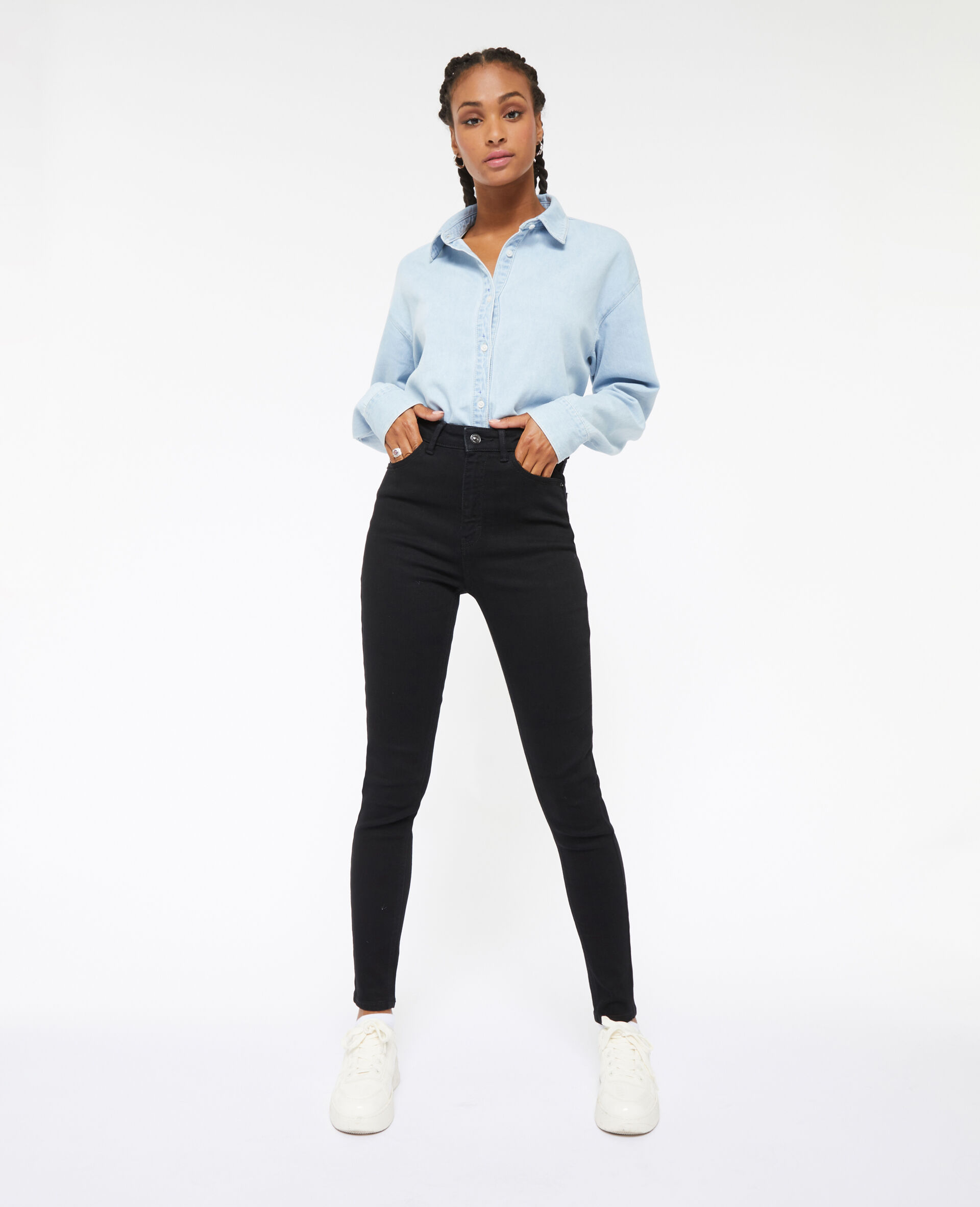 Jean skinny taille haute - Noir