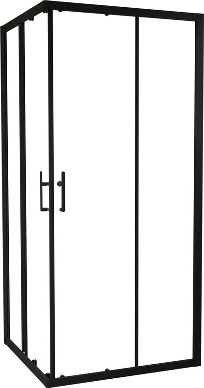 Linie - Cadiz - Douchecabine - Mat Zwart Profiel - 90 x 90 cm - Helder Glas