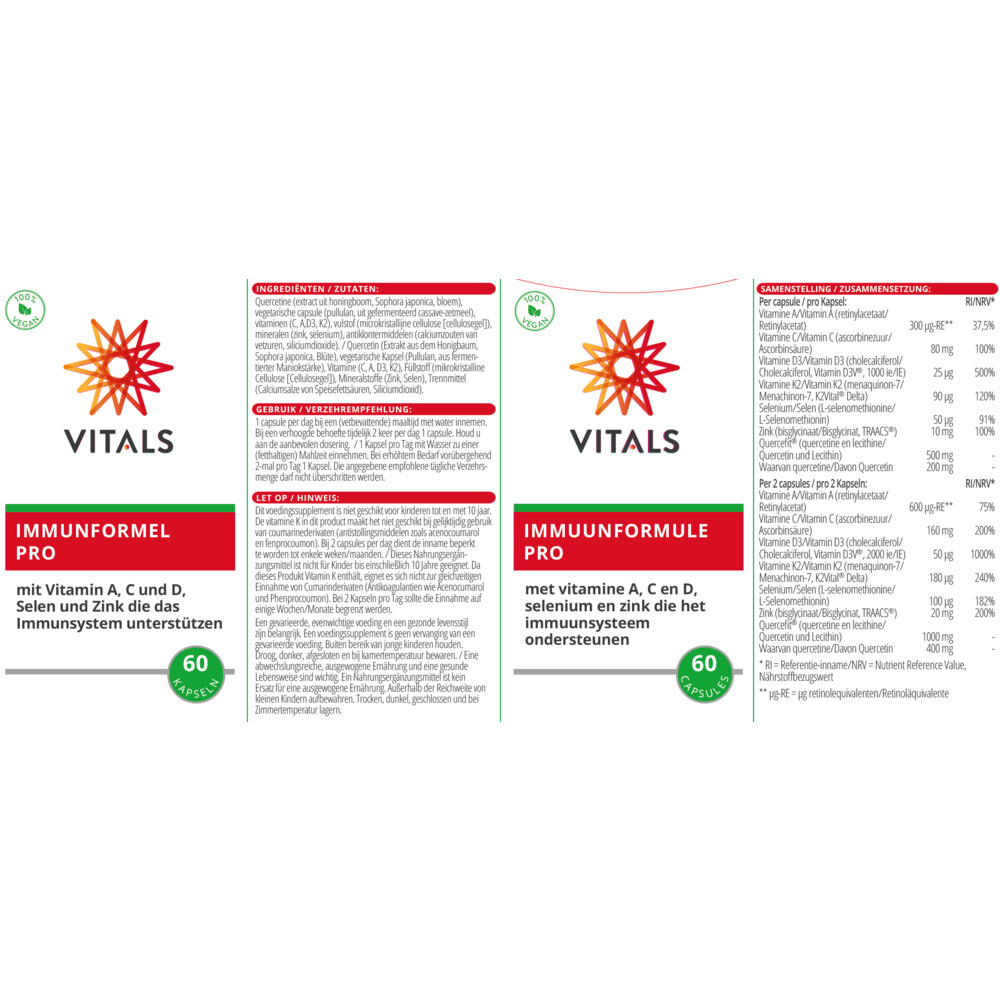 Vitals Immuun Formule Pro60 capsules