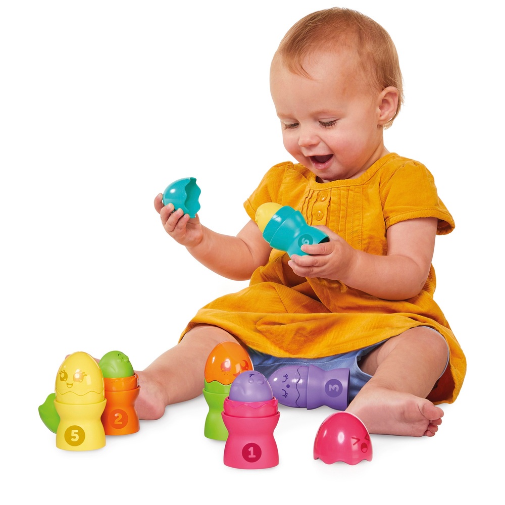 TOMY Toomies Versteck- und Quietsch-Eierstapel