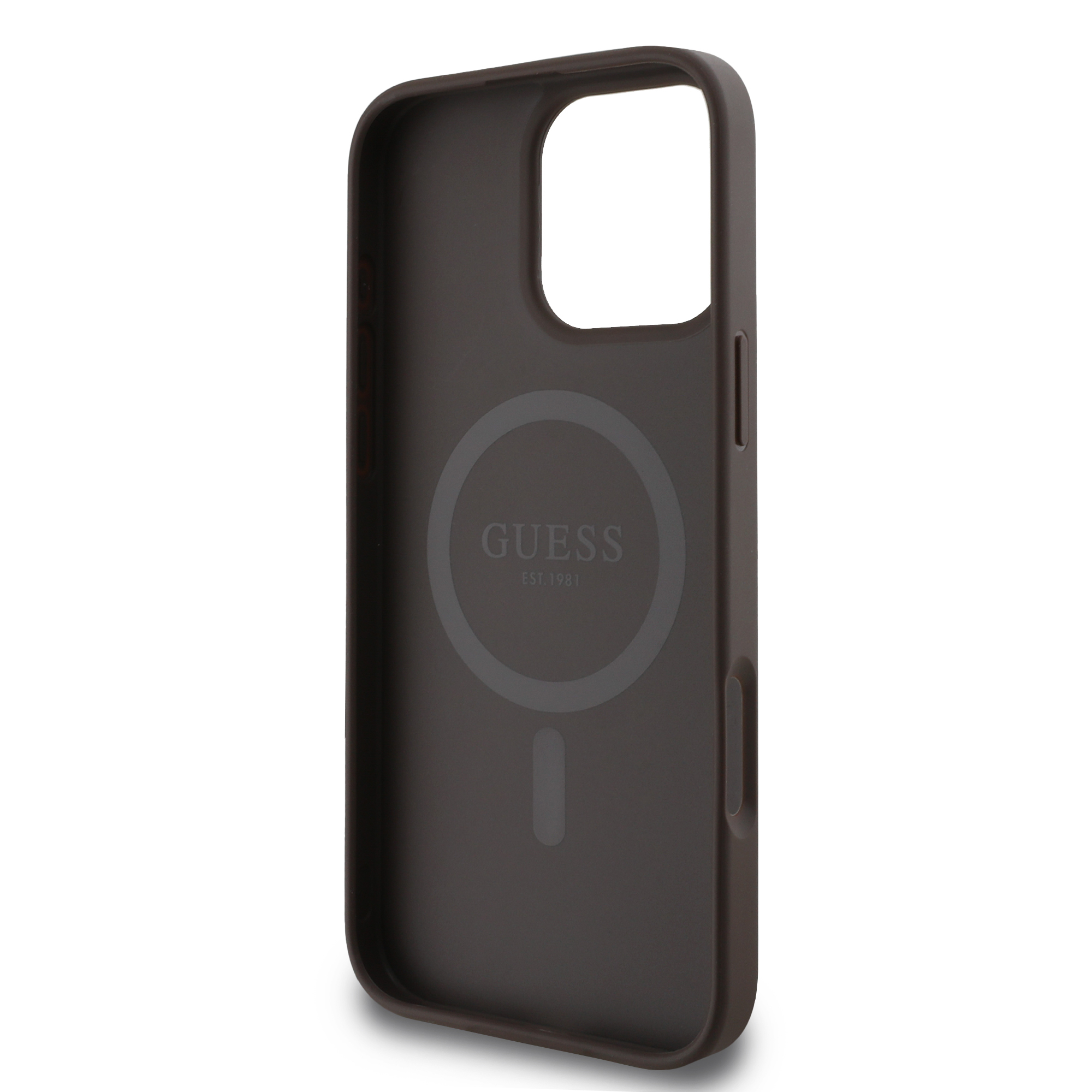 iPhone 16 Pro Max MagSafe Leder Hardcase Hülle 4G Printed Stripes (GUHMP16XP4RPSW) - Braun