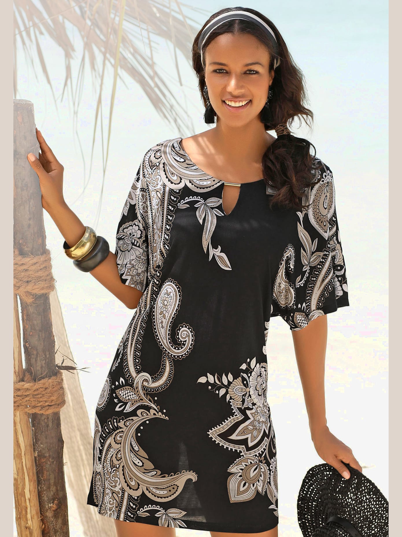 Robe en jersey robe tunique estivale à motifs