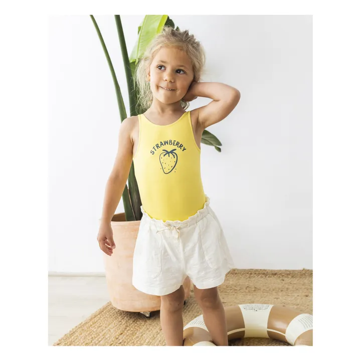 Búho Maillot de Bain 1 Pièce Fraise | Jaune