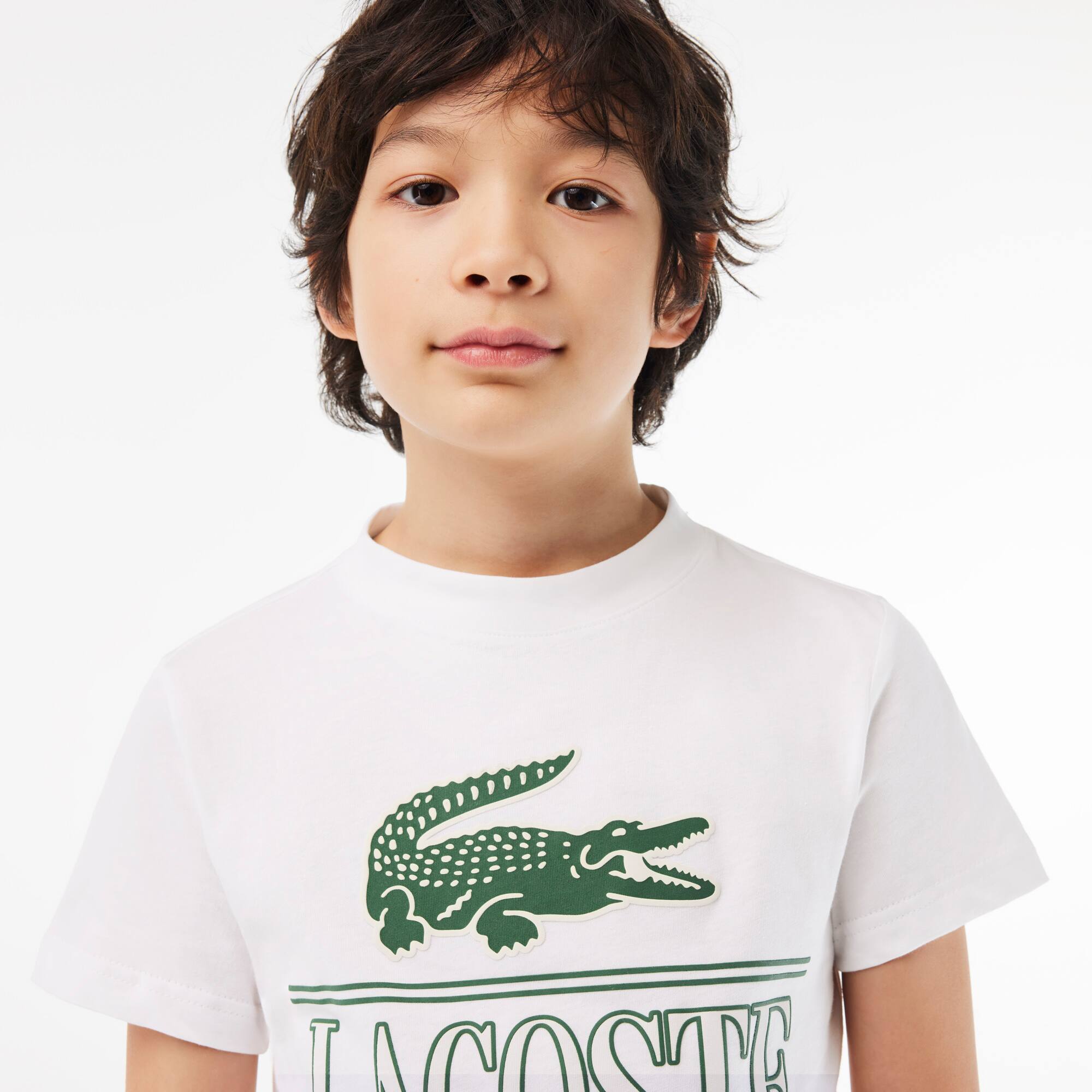 T-Shirt aus bedrucktem Baumwolljersey T-Shirts & Hemden - Weiss - Lacoste - Jungen