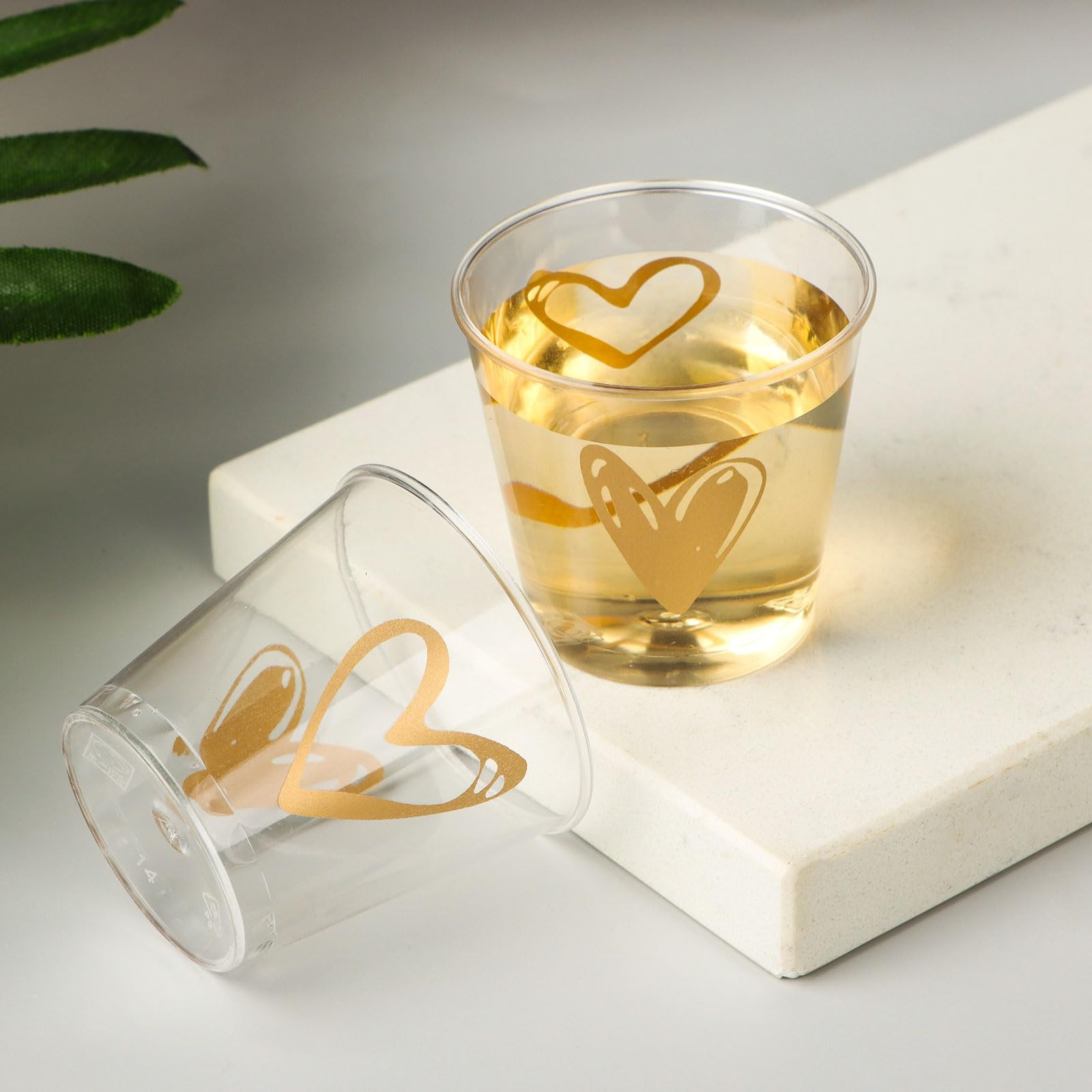 (100er Set) 3cl Einweg Shot Becher Party Geschirr Schnaps Glas - Herz