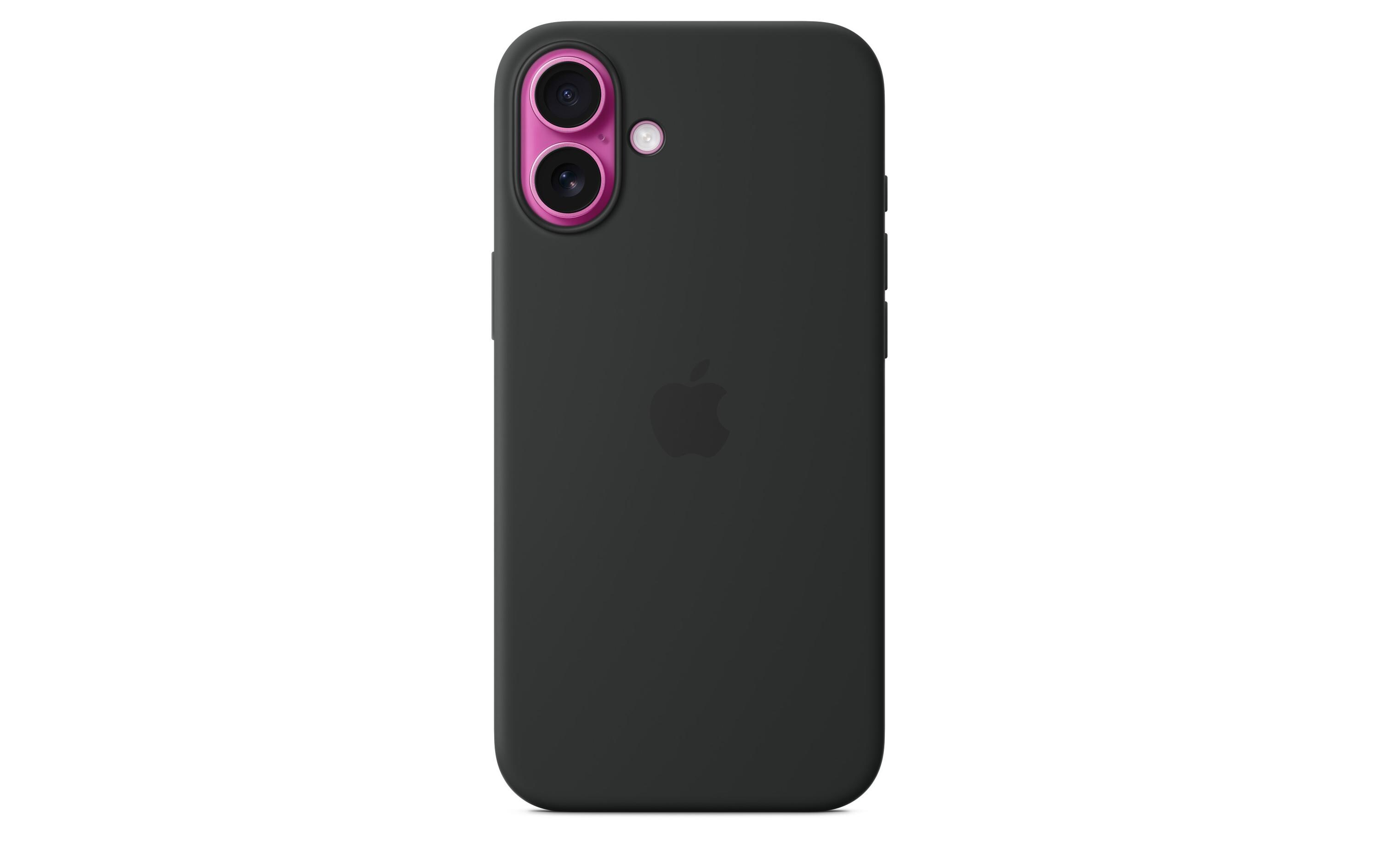 Silicone Case mit MagSafe iPhone 16 Plus SchwarzSilikon-Backcover mit «MagSafe» für das Apple iPhone 16 Plus