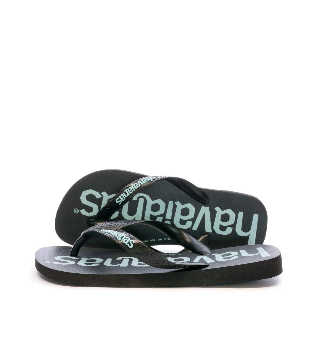 Tongs Noir Mixte Havaianas Logomania
