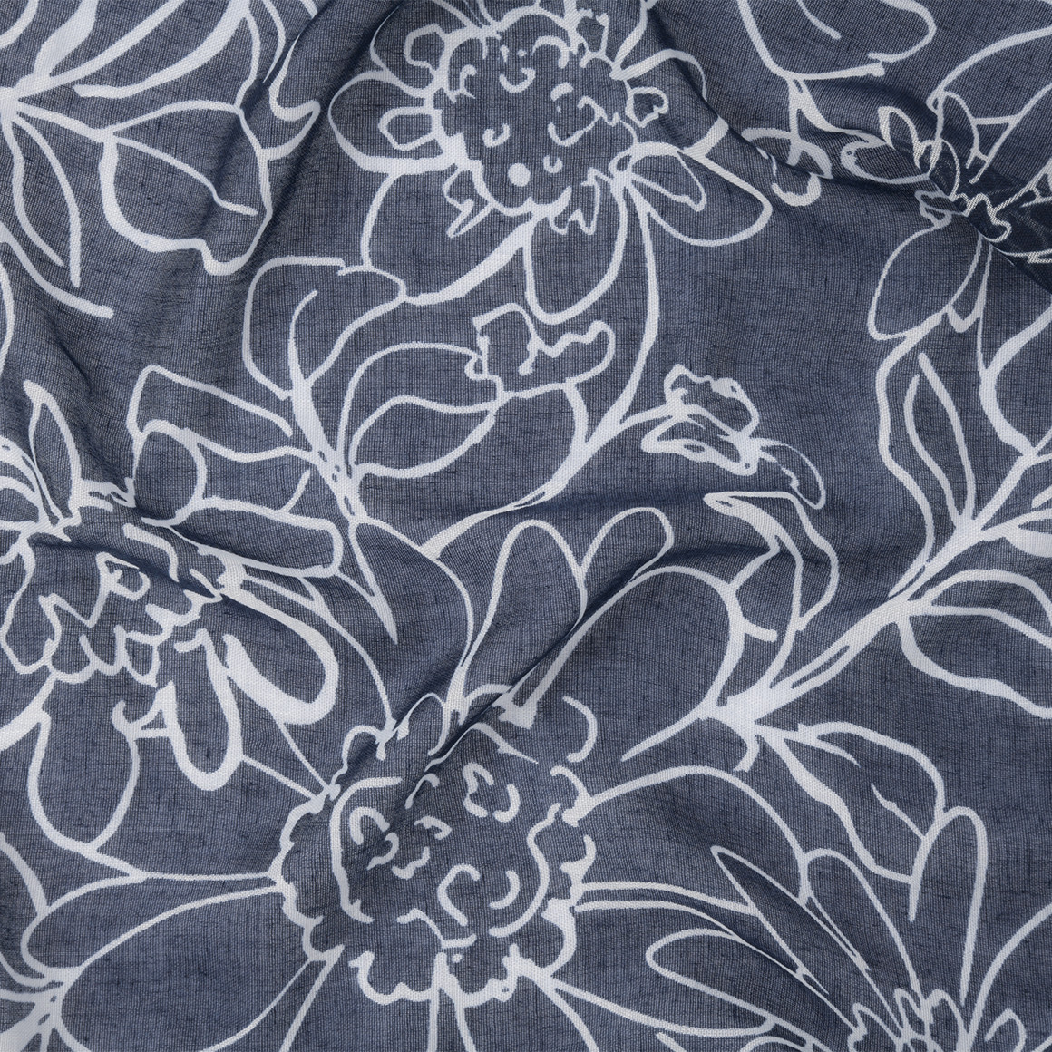 Gina Benotti Damen Tuch mit Blumen-Allover dunkelblau