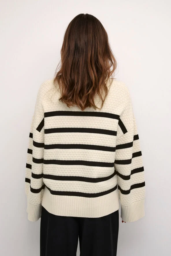 Cream CRSoffie O-neck Pulliover Eggnog black stripe