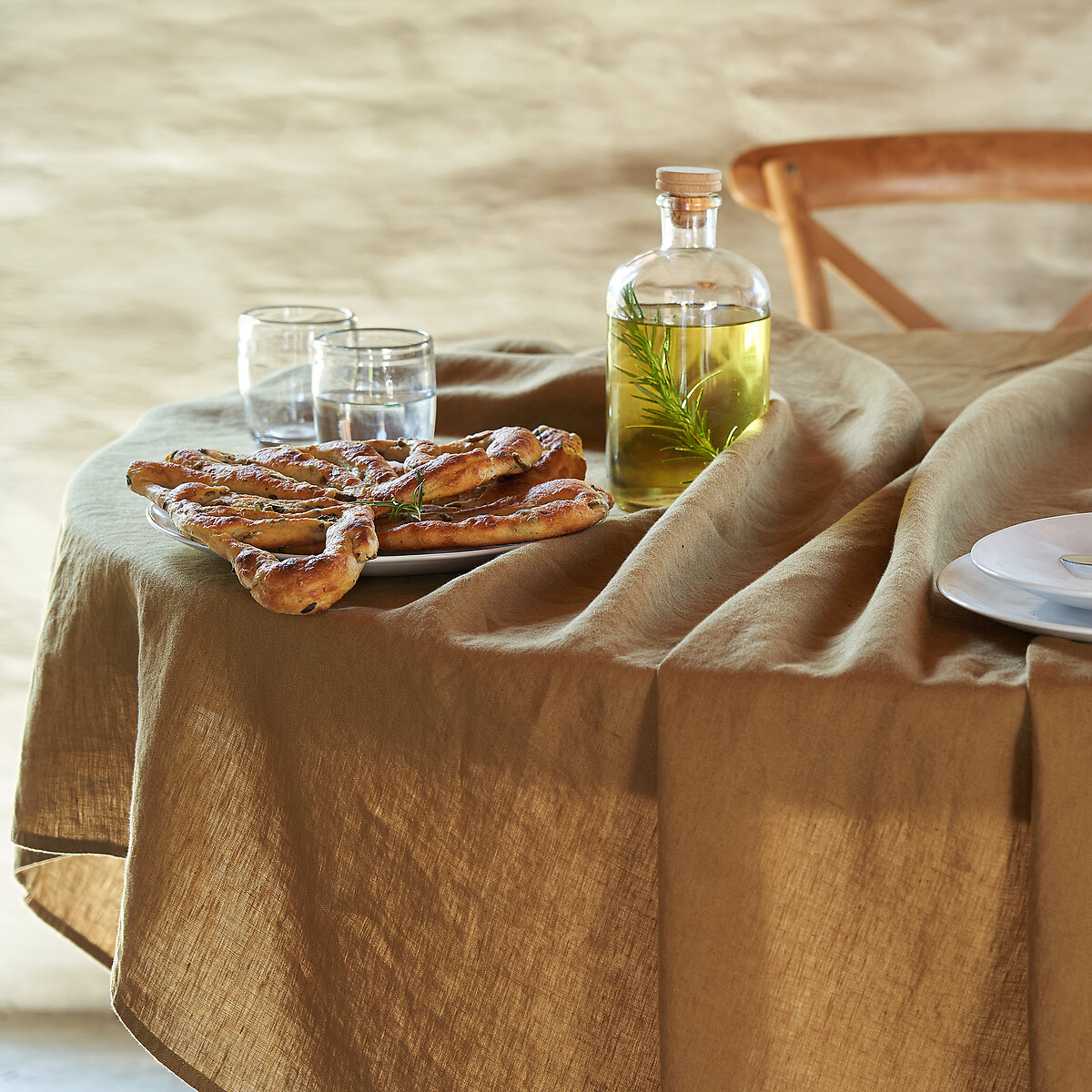 LA REDOUTE INTERIEURS<br>Toalha de mesa em linho lavado, Victorine