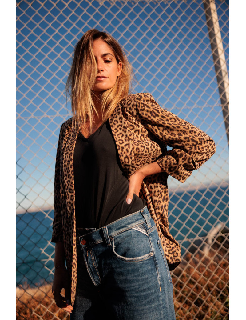 PIECES BLAZER BOSELLA MANCHES 3/4 IMPRIMÉ LÉOPARD