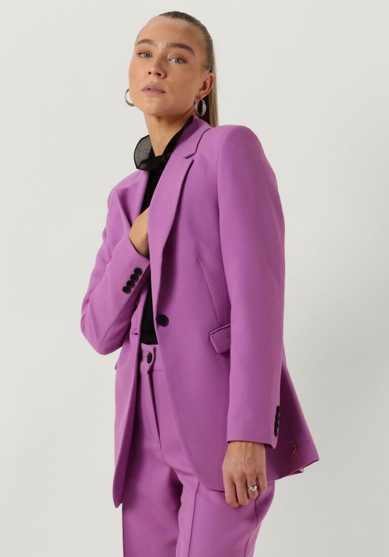 JANSEN AMSTERDAM paarse jansen amsterdam blazer wq238 woven blazer with long sleeve