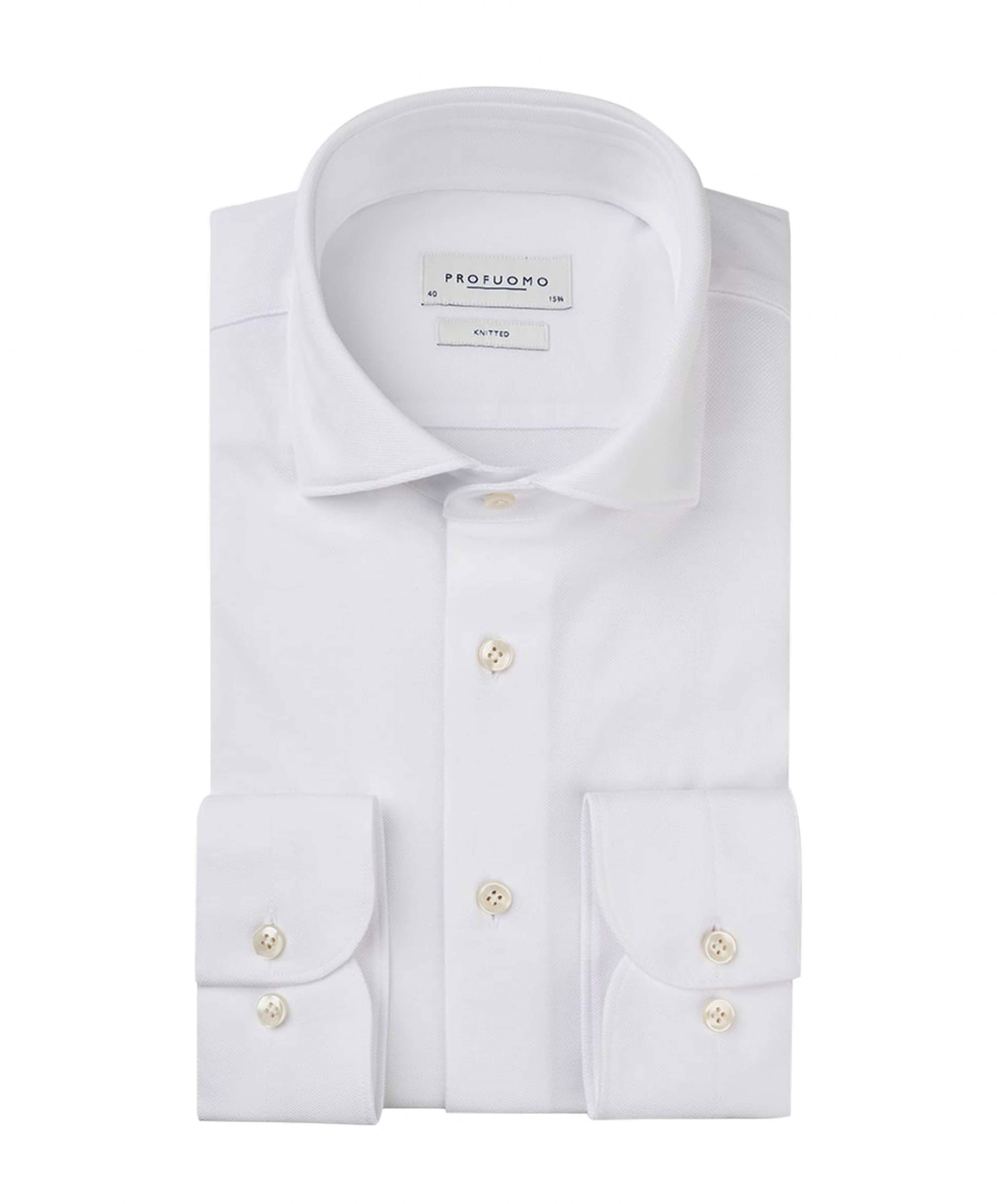 Profuomo Heren overhemd lange mouw wit