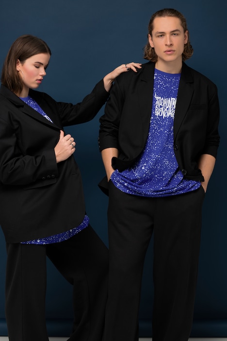 Blazer, oversized, Rücken-Knopfleiste, Revers, Langarm, Unisex