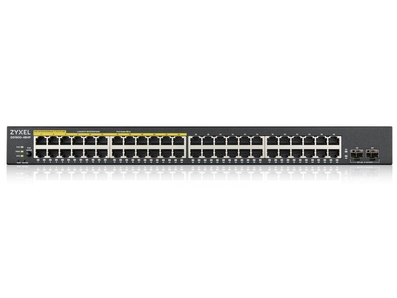 Zyxel PoE  Switch GS1900-48HP V2 50 Port 48-Port GbE Smart Managed PoE-Switch mit GbE-Uplink