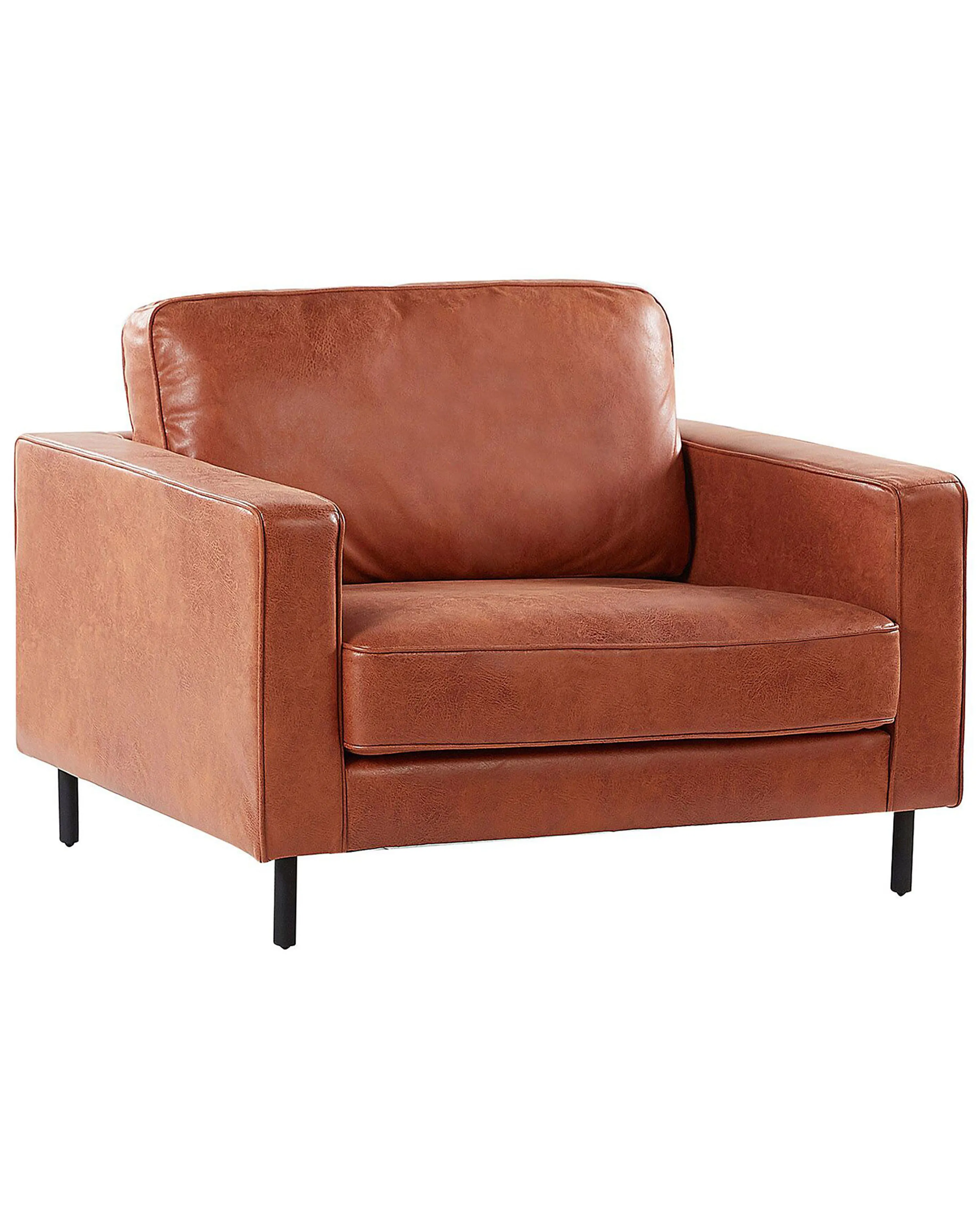 Fauteuil SAVALEN Kunstleer Goudbruin