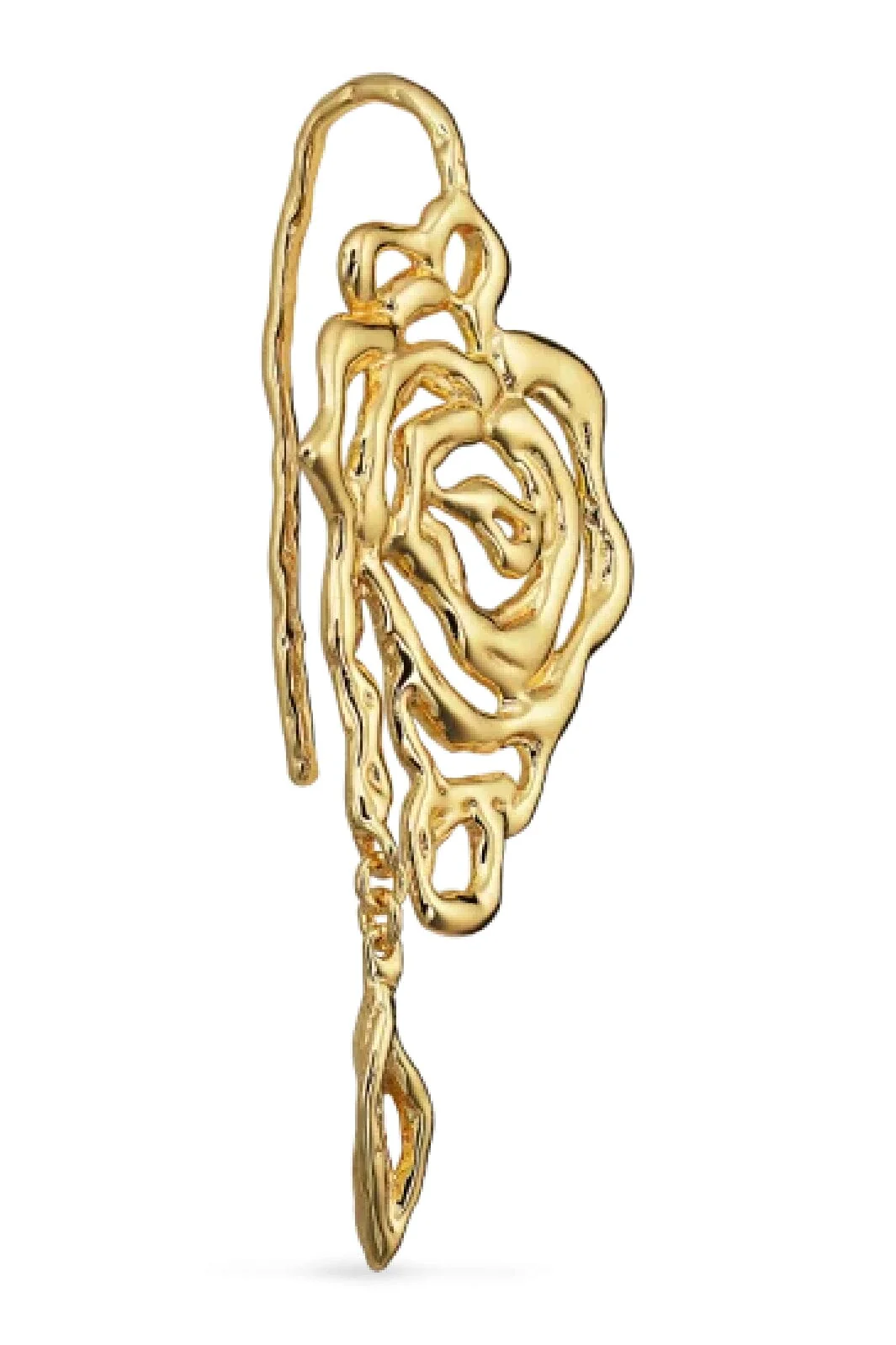 Jane Kønig Rose Earring with leaf drop