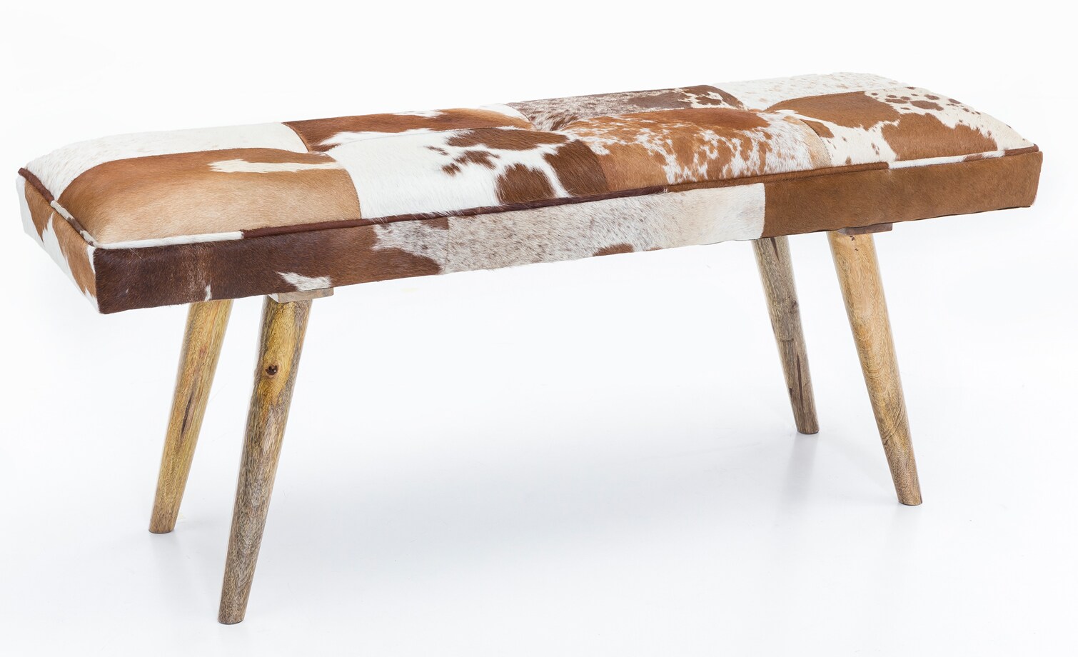 FineBuy Sitzbank Ziegenfell 120cm Flurbank Polsterbank Design Bank Fell Bettbank