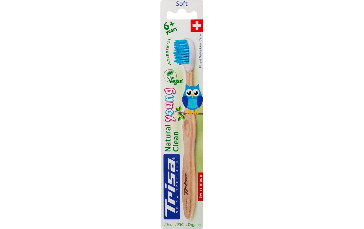 Handzahnbürste Natural Clean Young soft BlauKinderzahnbürste aus nachhaltigen Materialien