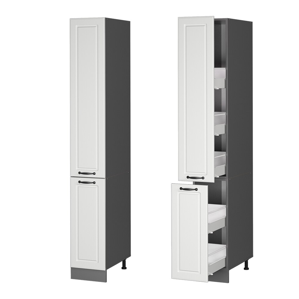 Vicco Apothekerhochschrank Küchenschrank Küchenzeile R-Line Landhaus 30 cm Anthrazit Weiß