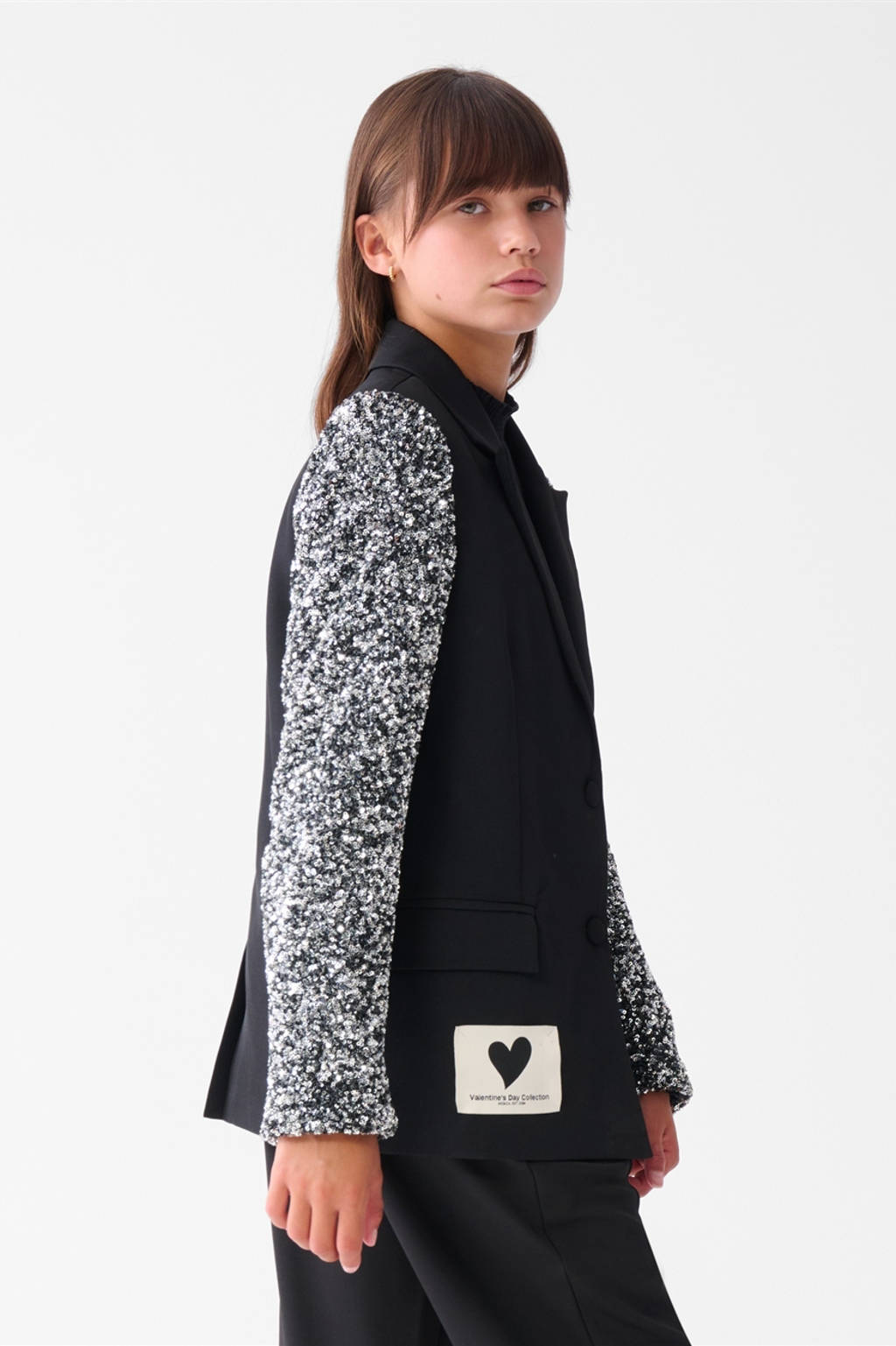 Shoeby regular blazer blazer zwart pailletten