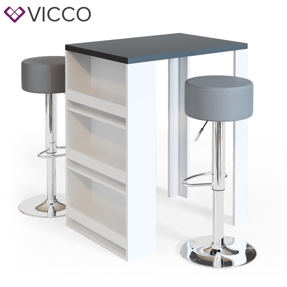 VICCO Bartisch Bartresen Stehtisch Tisch Tresentisch Bistrotisch Weiß Anthrazit inkl. Barhocker
