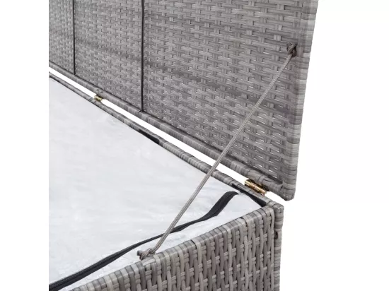 Boîte de rangement de jardin gris 120x50x60 cm résine tressée