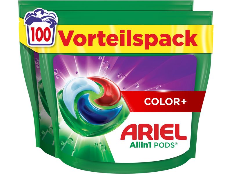 Ariel Waschmittel Kapseln All-in-1 Pods Color  100 Stück Revolutionäre Fleckenentfernung in nur einem Waschgang