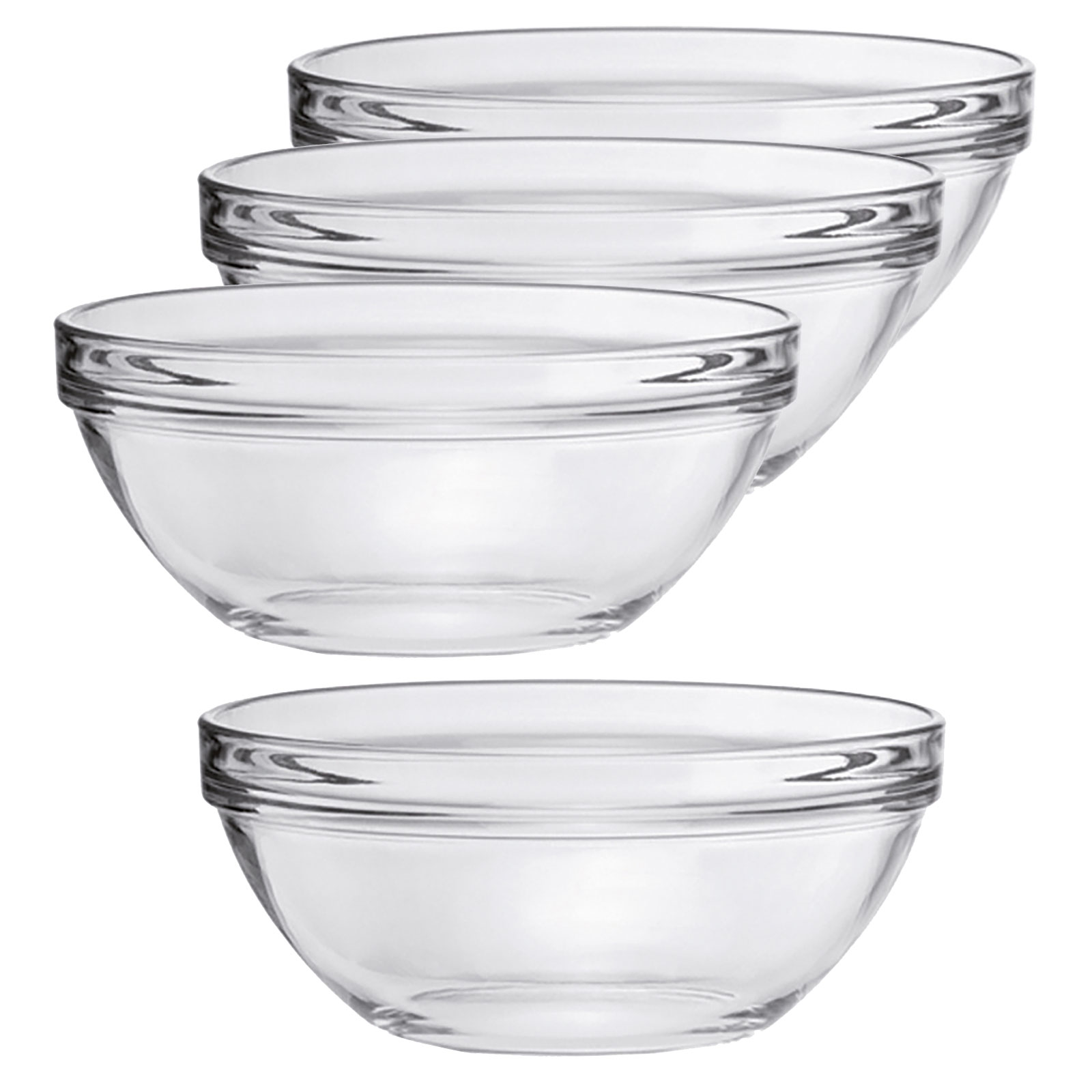 4-teiliges Glasschalen-Set - 23 cm - rund