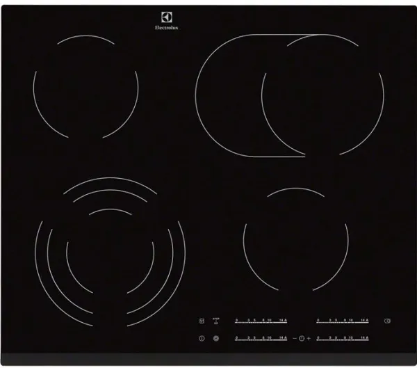 Electrolux EHF6547FXK, Sort, Indbygget, Keramisk, 4 zone(s), 4 zone(s), Simre