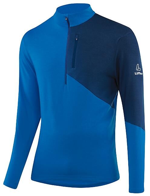 LOFFLER - T-SHIRT ML DEMI ZIP BLOCK TRANSTEX MERINO M