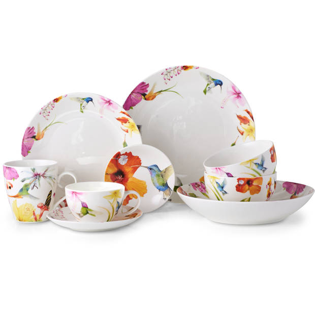 Marjolein Bastin dinerbord Hummingbirds wit Ø25cm