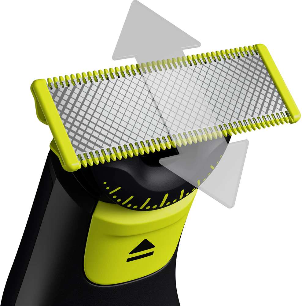 OneBlade Pro 360 Face   Body Elektrischer Haarschneider Bart Trimmer Akku Rasierer (QP6542/15) - Schwarz / Grün