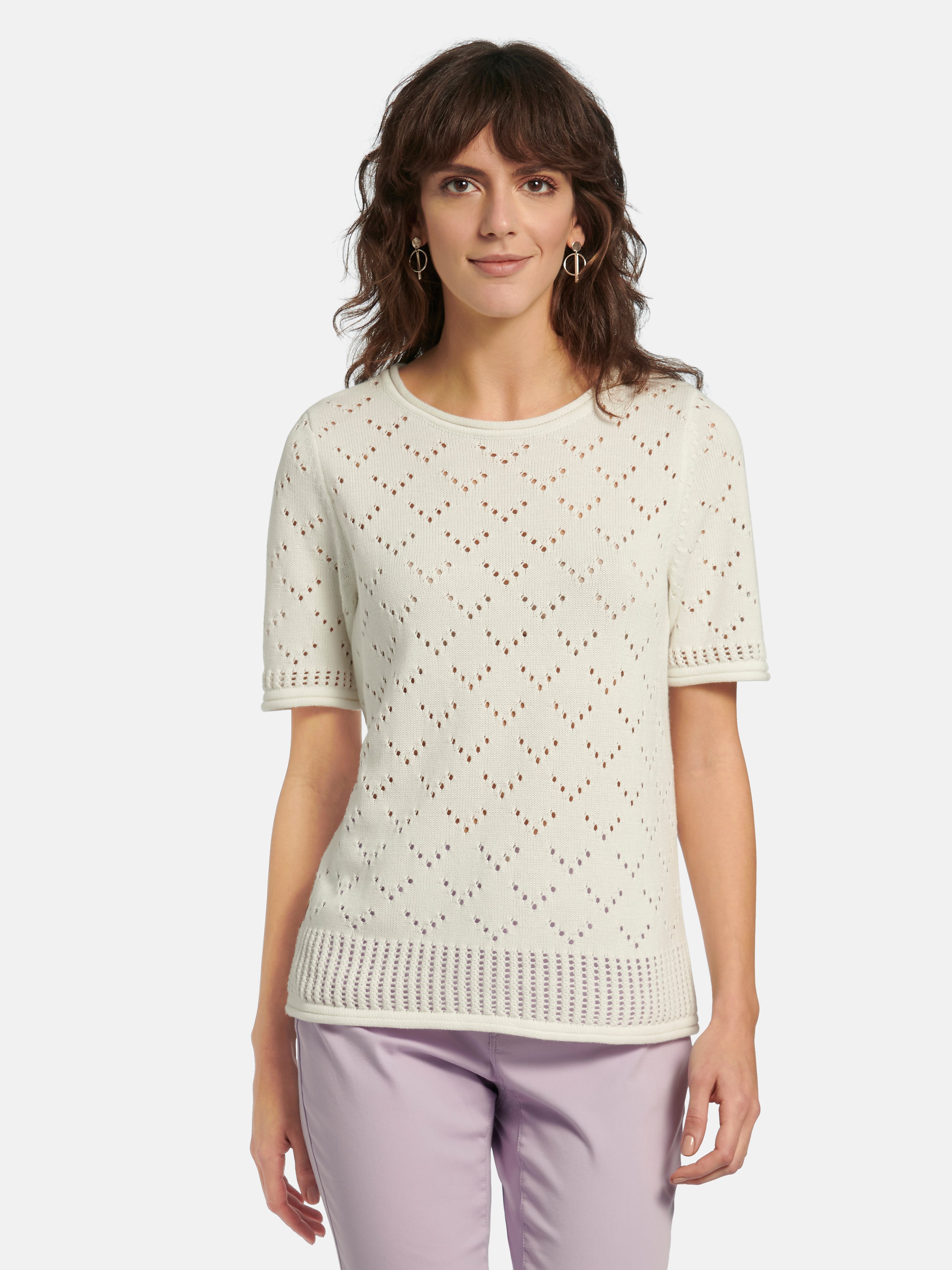 Rundhals-Pullover mit ­1/2-Arm