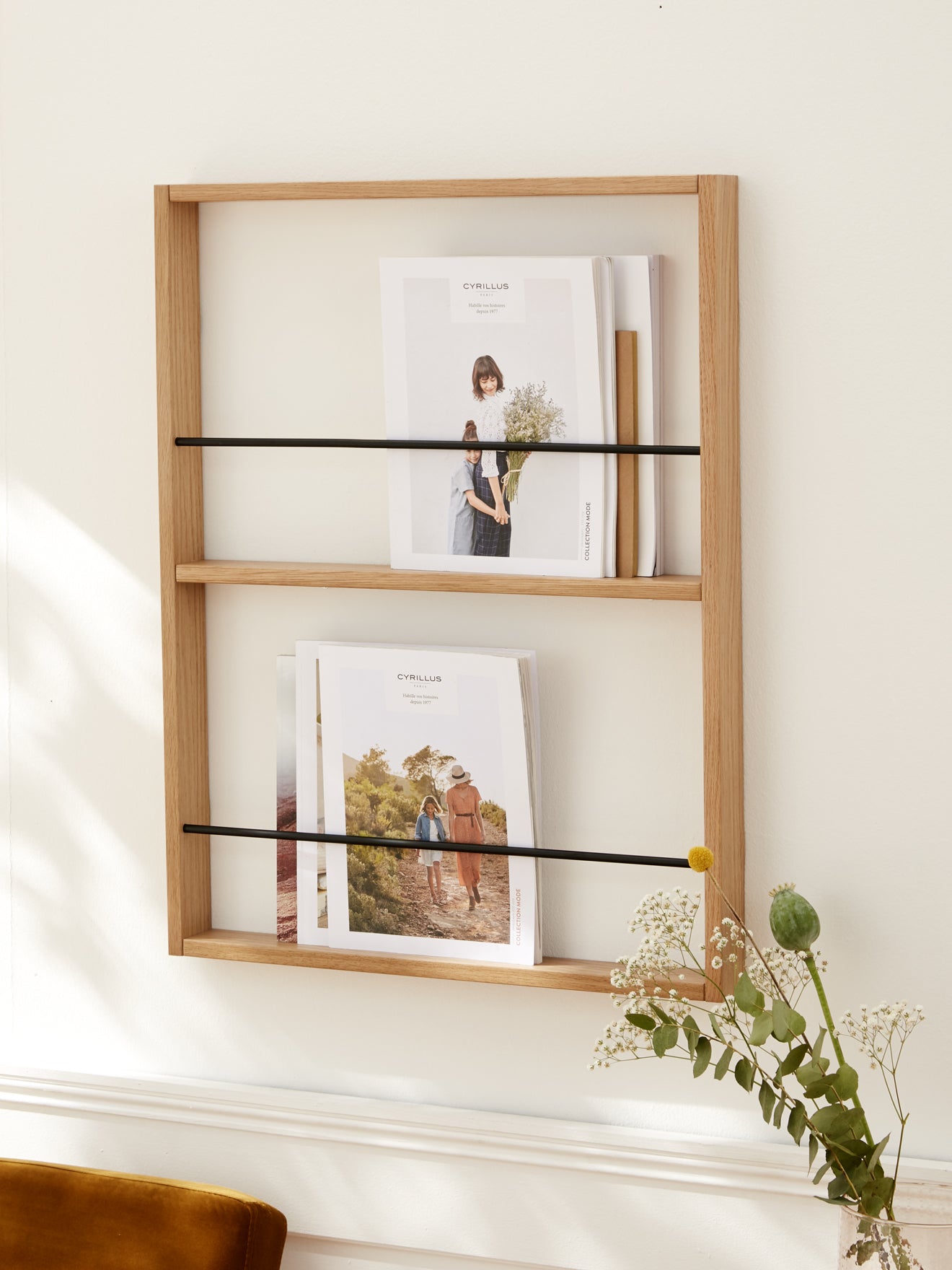 Étagère murale pour magazines