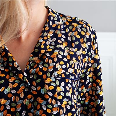 Pyjama femme fluide motif feuilles